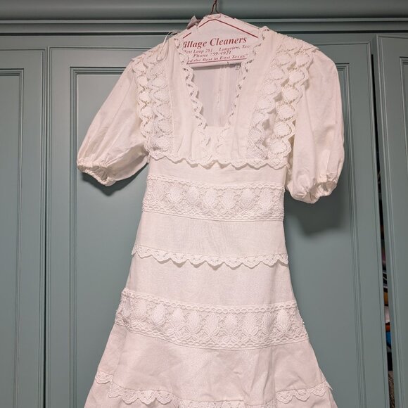 NWT endless rose White Lace Fit-and-Flare Mini Dress XS - Picture 1 of 11